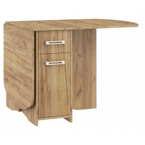 Table à manger ovale pliante avec 2 tiroirs couleur Or Artisan 160x80cm modèle:HOMNI 2 Table pliable