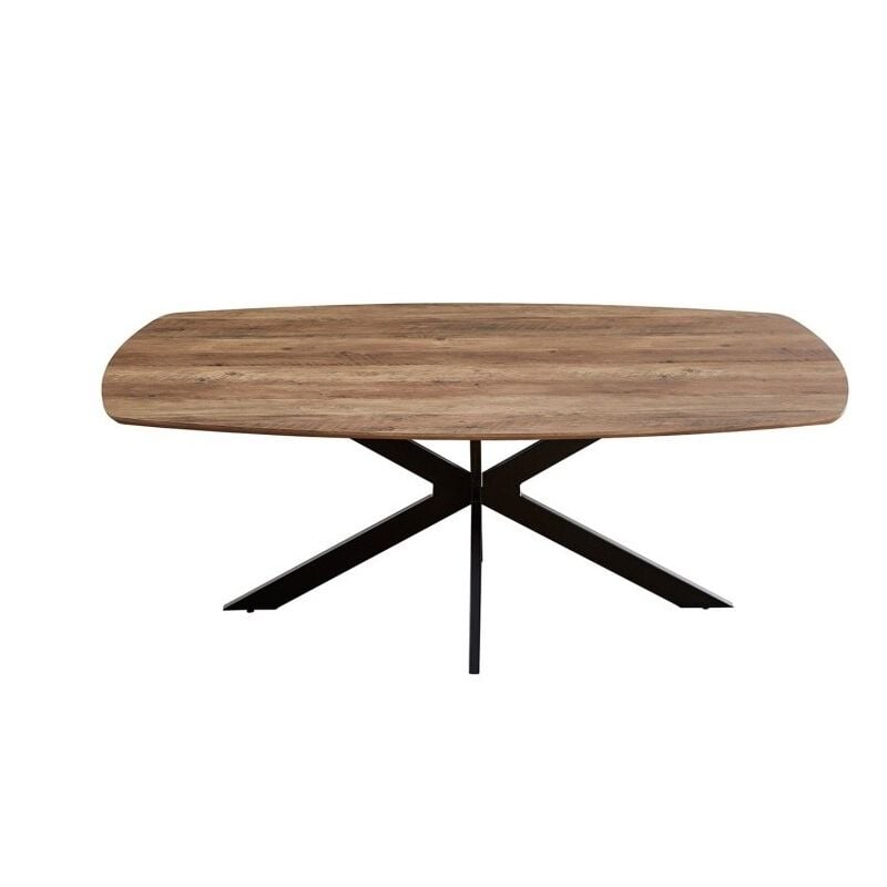 Meublorama - Table à manger ovale pour 10 personnes collection tunis. Pieds design en métal.