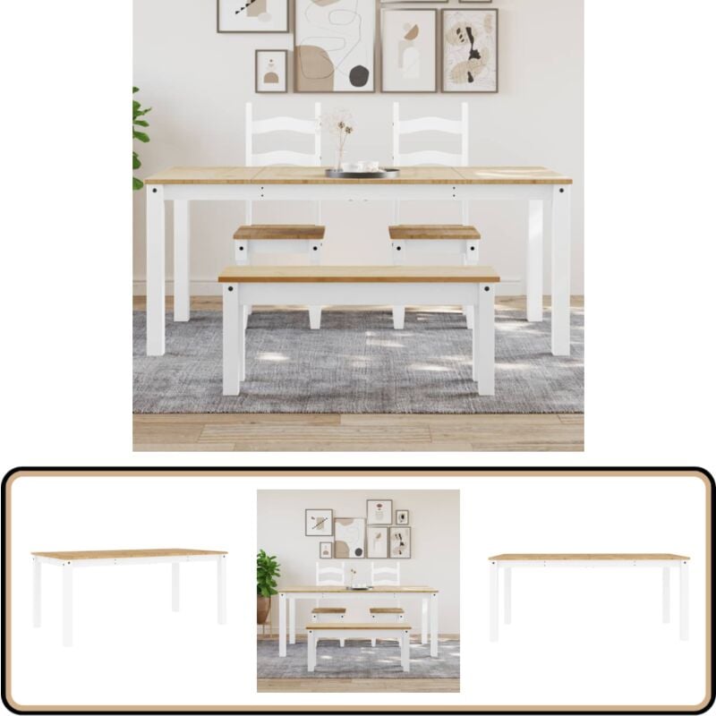 Vidaxl - Table à manger Panama blanc 180x90x75 cm bois massif de pin - Table à Manger - Table En Bois - Table Blanche - Table Design - Table Moderne
