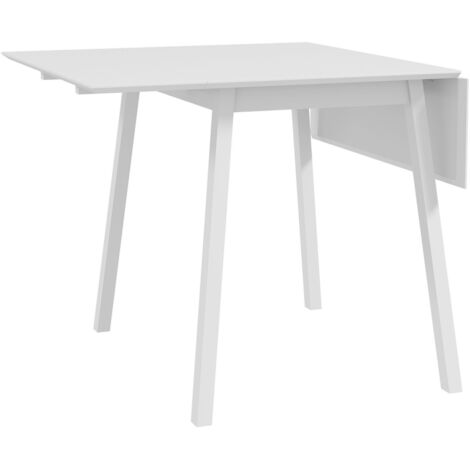 Table à manger pliante 110x86x75cm (blanc) - Bois, pour 2-4 personnes - Idéale petits espaces cuisine/salle à manger