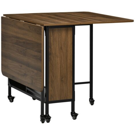 Table à manger pliante 130x80x74cm (marron clair) - Pour 6 pers, 50kg, gain de place - Idéale petits espaces