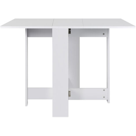 Table à manger pliante de 4 à 6 personnes de style contemporain blanc-Couleur chêne mat