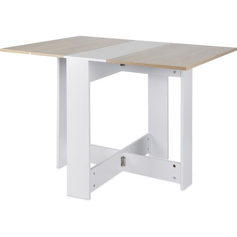 DAZHOM Table à manger pliante de 4 à 6 personnes de style contemporain blanc mat