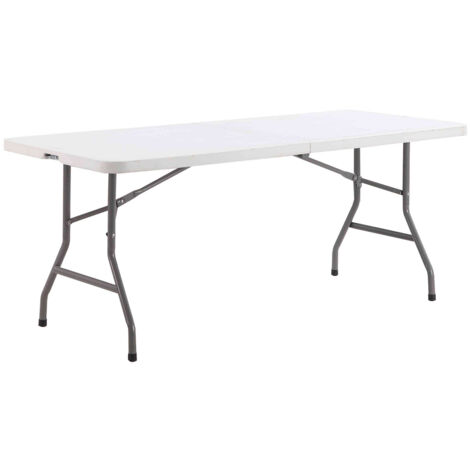 Table à manger pliante extérieure Villars Blanc 180x70x74 cm