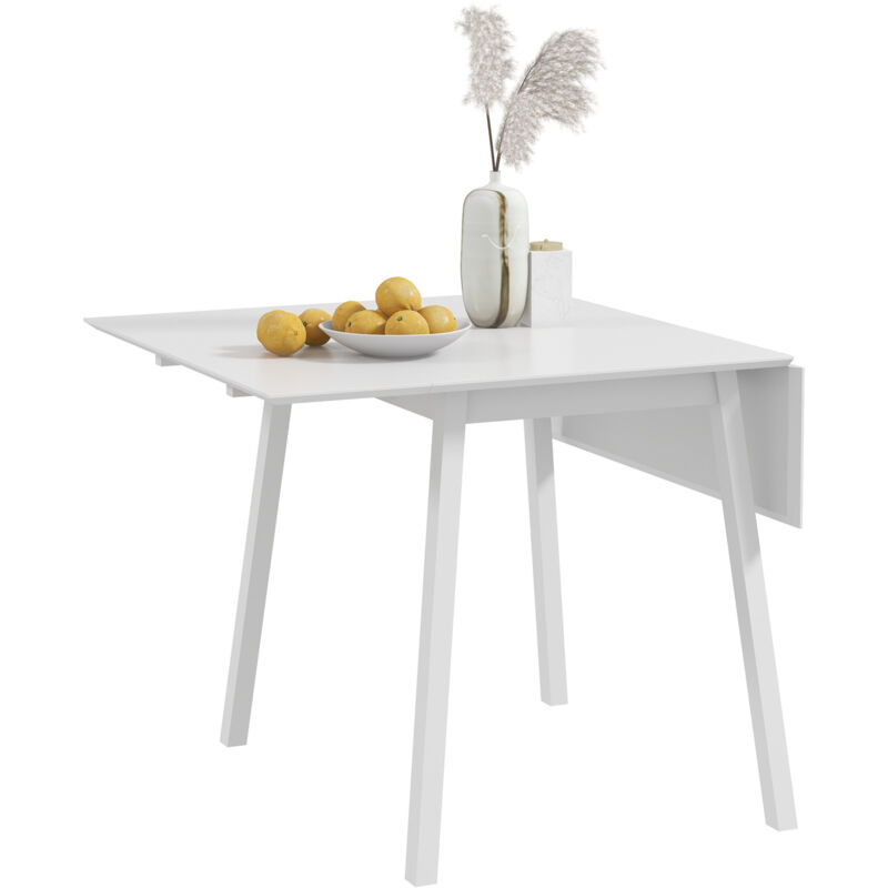Homcom - Table à manger pliante un abattant - 3,4 personnes - bois de pin blanc