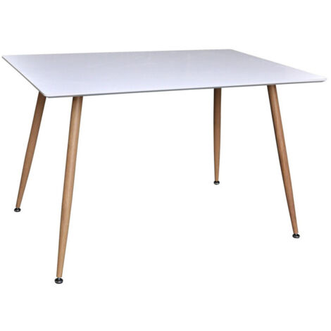 Table à Manger "Polar" 120cm Blanc & Naturel
