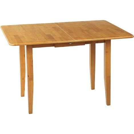 BELIANI Table à manger Rallonge 90/120x60cm Bois Hévéa Tiroir Bois Clair Masela