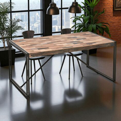 Table à manger rectangle bois recyclé 200x100 CARAVELLE