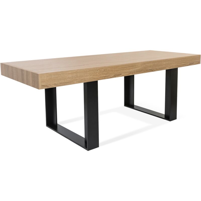 Idmarket - Table à manger rectangle phoenix 8 personnes bois et noir