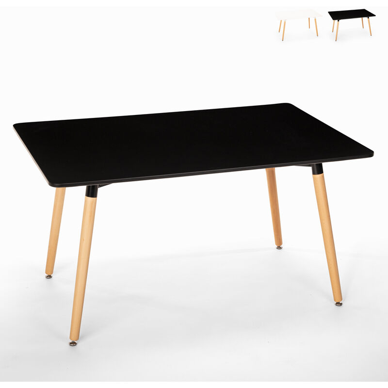 ahd amazing home design - table de salon et salle à manger 120x80 rectangulaire design en bois corn couleur: noir