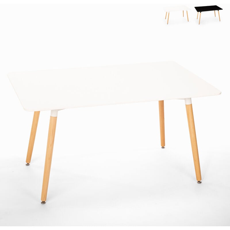 ahd amazing home design - table de salon et salle à manger 120x80 rectangulaire design en bois corn couleur: blanc