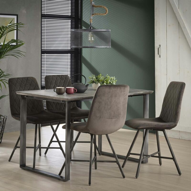 Pier Import - Table à manger rectangulaire effet béton piètement cadre 120 cm helsinki