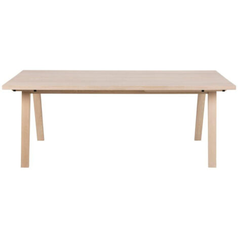 Table à manger rectangulaire en bois blanchi L200 - ALISIA