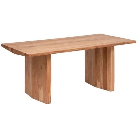 Table à manger rectangulaire en bois d'acacia chêne naturel - Longueur 180 x Profondeur 90 x Hauteur 78.5 cm
