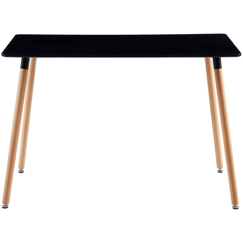 Table à Manger Rectangulaire en Bois - Style Scandinave Simple à Quatre Pieds - 110 x 70 x 73 cm - Noir