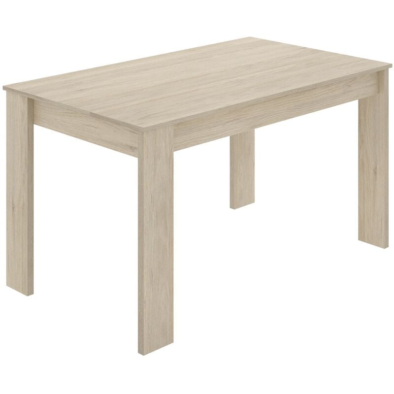 Pegane - Table à manger rectangulaire en panneaux de particules mélaminés coloris naturel-Longueur 139 x Profondeur 81 x Hauteur 77 cm