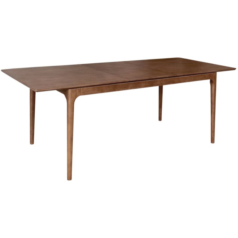 Table à manger rectangulaire extensible bois d'hévéa et placage frêne noyer 6-8 places - 160/210 x 90 x 76 cm - Elena
