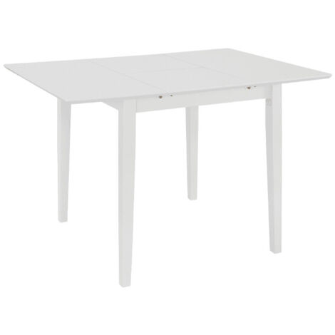 Table à manger rectangulaire extensible bois et hévéa massif blanc Linkeo