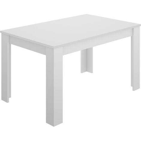 Table à manger rectangulaire extensible, coloris blanc - Hauteur 77 x Longueur 140-190 x Profondeur 90 cm