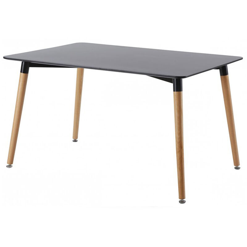 Table à manger rectangulaire scandinave noire 120cm - Brevik - Designetsamaison - Noir