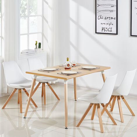 Table à manger rectangulaire scandinave bois 120cm - Brevik - Designetsamaison - Marron