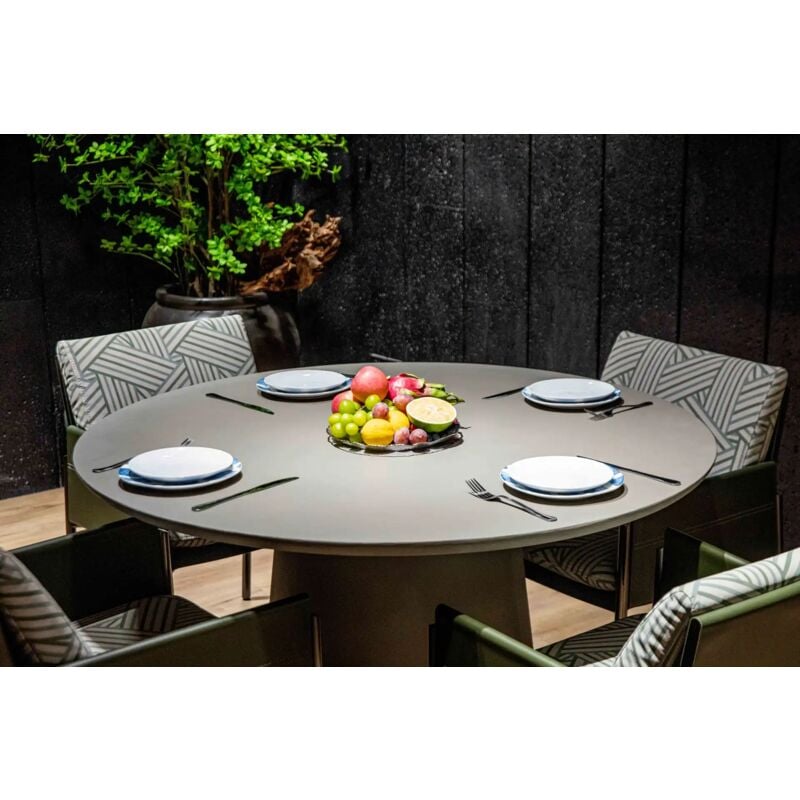 RIO Table à manger en béton exclusif résistant aux intempéries 182.9 x 101.6 x 75 cm