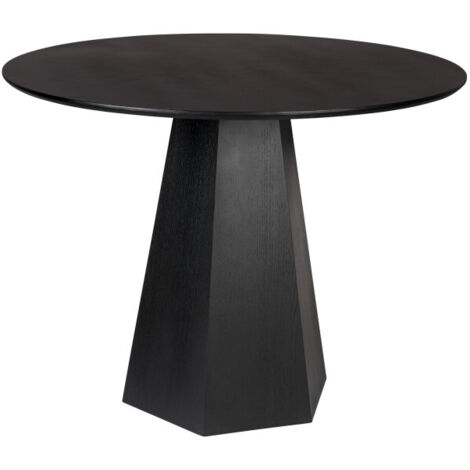 Table à manger ronde 100x76 cm en bois noir
