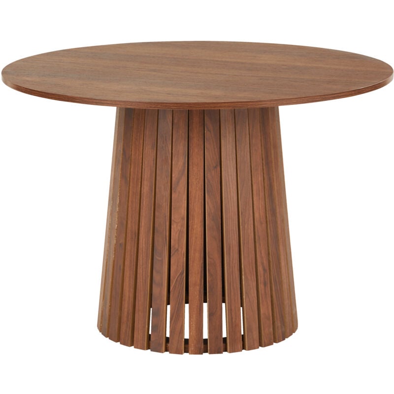 Happy Garden - Table à manger ronde 110cm en bois foncé liv