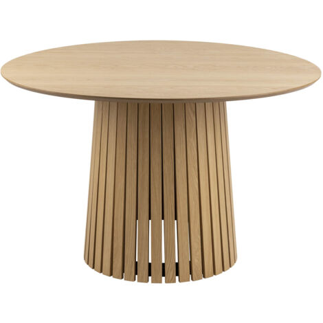 Table à manger ronde 120x120x75 cm décor chêne mat
