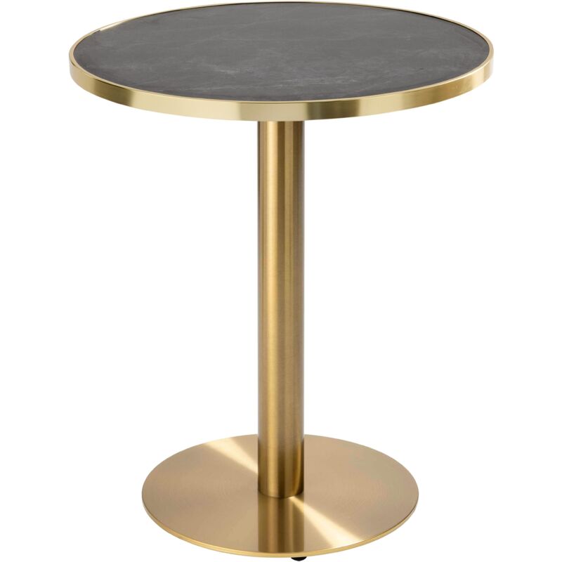 Table à manger ronde 60 cm plateau marbre noir/doré et pied doré Table à manger ronde 60 cm plateau marbre noir/doré et pied doré