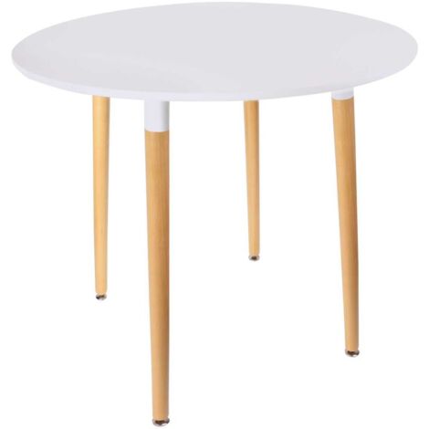 Table à manger ronde avec pieds bicolores 2 places