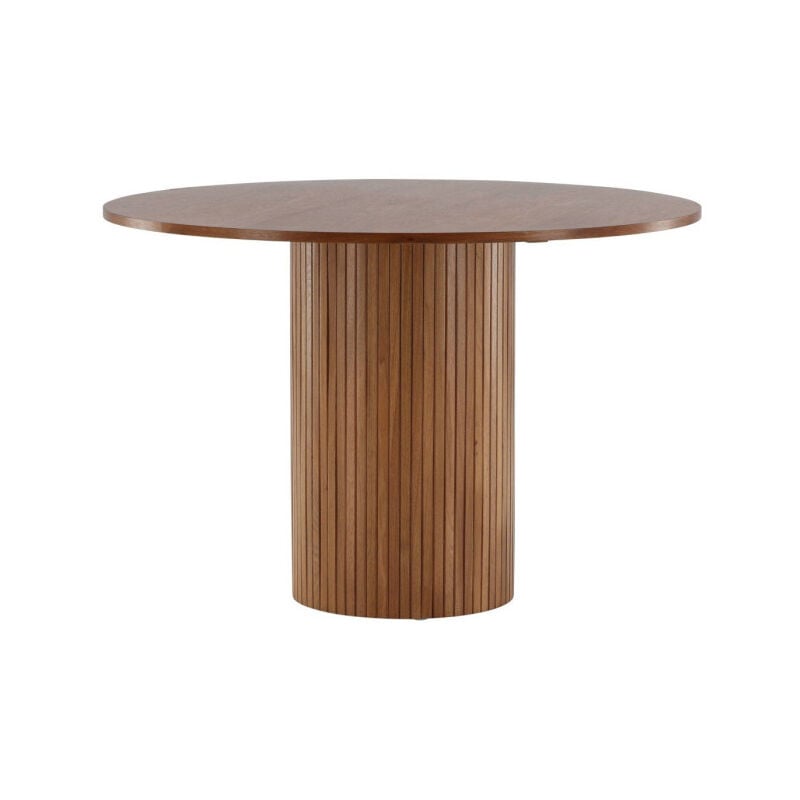Paris Prix - Table à Manger Ronde 'Bianca' 110cm Noyer