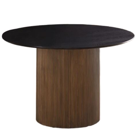 Table à Manger Ronde Bois MDF Noir & Gold – 120x75 cm – BAIETA