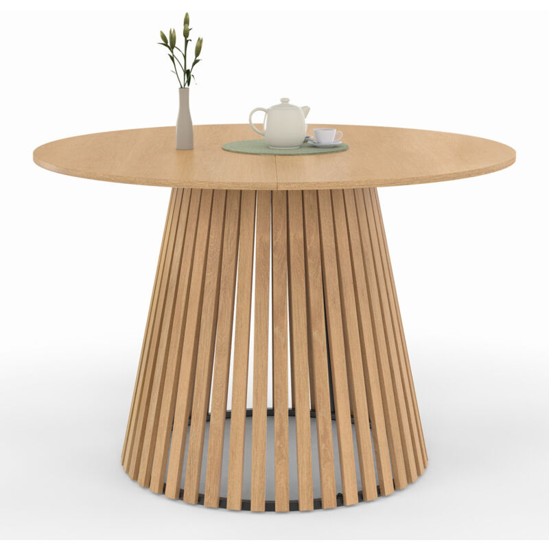 Idmarket – Table à manger ronde 110 cm – 6 personnes – Pied en bois