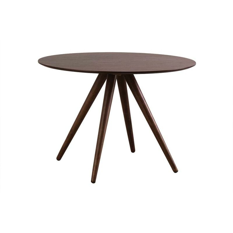 Miliboo - Table à manger ronde design noyer D106 cm walford