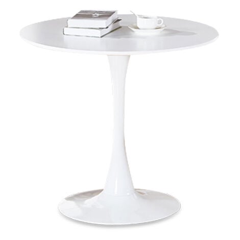Table à manger ronde design en bois - Abrezzo - Designetsamaison - Blanc