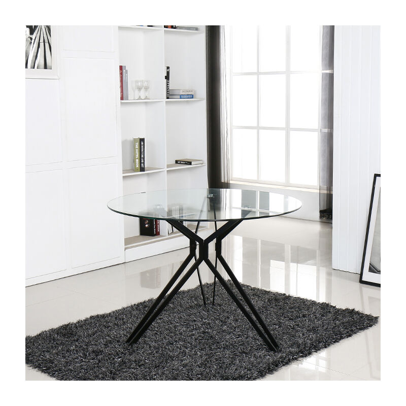 Designetsamaison - Table à manger ronde design en verre - Matera Transparent