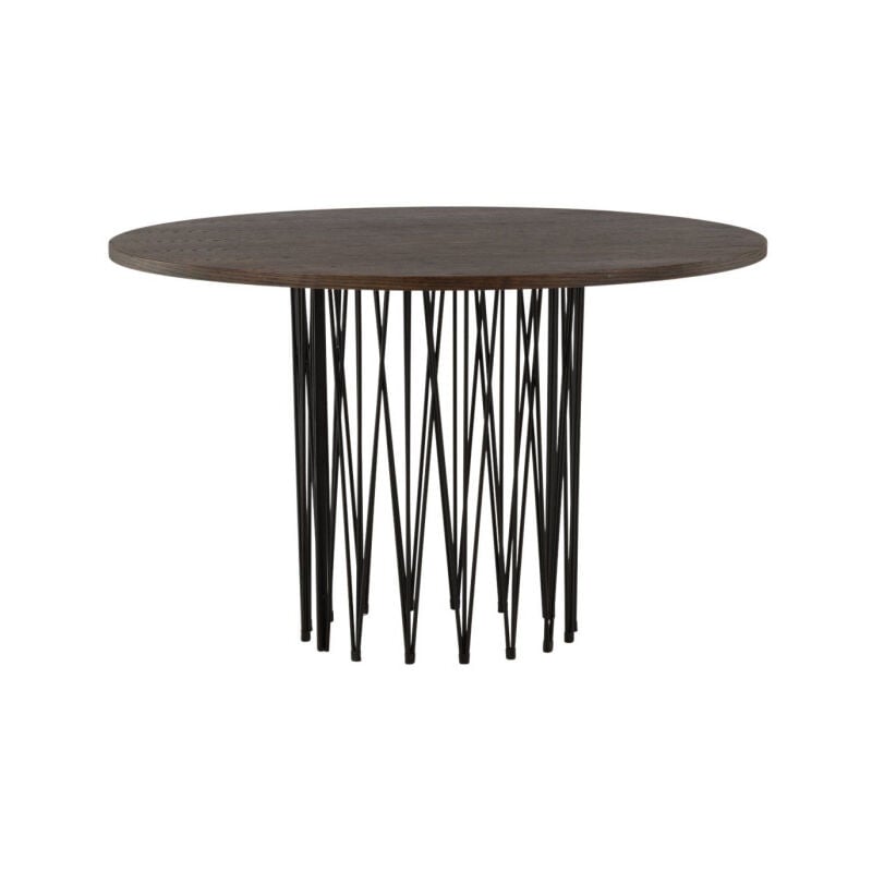 Table à Manger Ronde Design "Stone" 120cm Marron