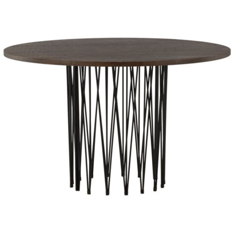 Table à Manger Ronde Design "Stone" 120cm Marron
