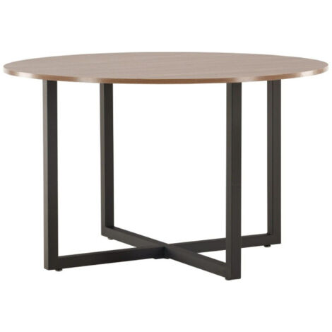 Table à Manger Ronde "Durango" 120cm Noyer & Noir