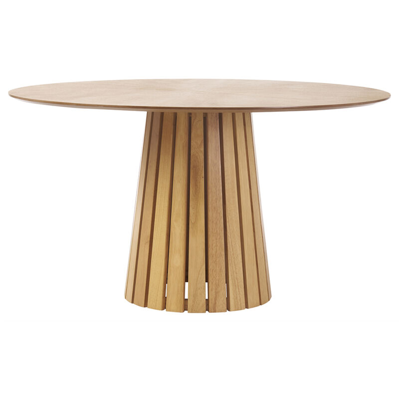 Miliboo - Table à manger ronde en bois clair chêne D137 cm dita