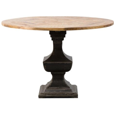 Table à manger ronde en bois de manguier Vitto - Noir
