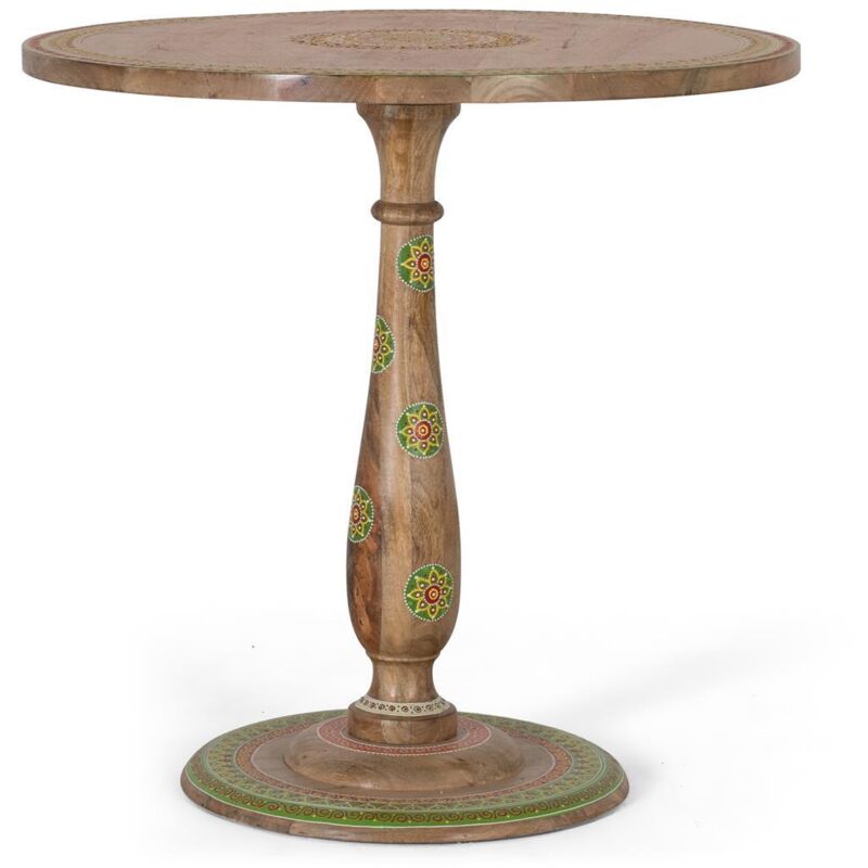 Giner Y Colomer - Table à manger ronde en bois manguier peinte à la main Giner Y Colomer - Table à manger ronde en bois manguier peinte à la main