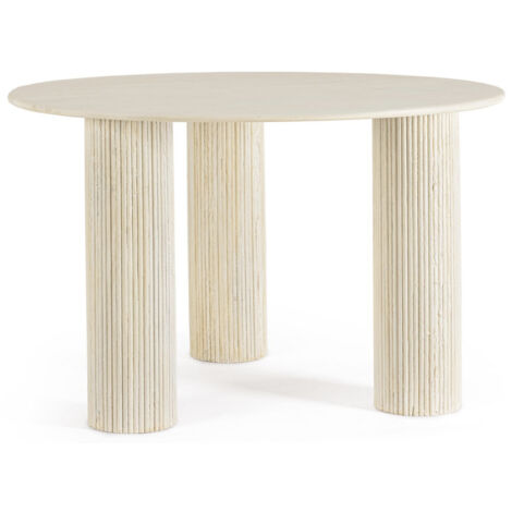 Table à manger ronde en bois massif Bozar 120cm-Naturel