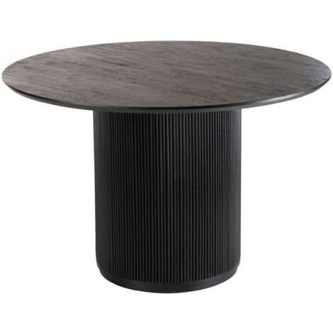 Table à manger ronde en bois massif VINCENT Ø120cm-Noir