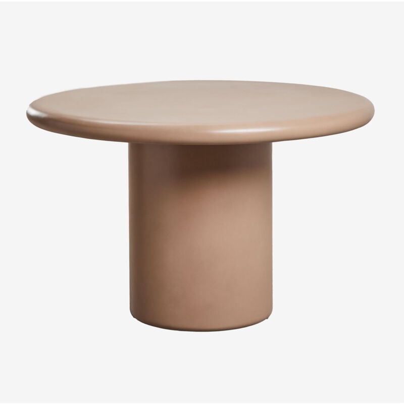 Sklum - Table de salle à manger ronde en ciment Namara Camel Brun Clair Ø120 cm