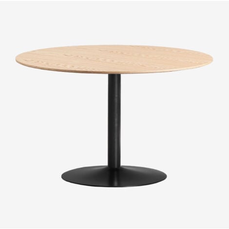 Table à manger ronde en MDF et métal Yvetta SKLUM Noir Ø120 cm