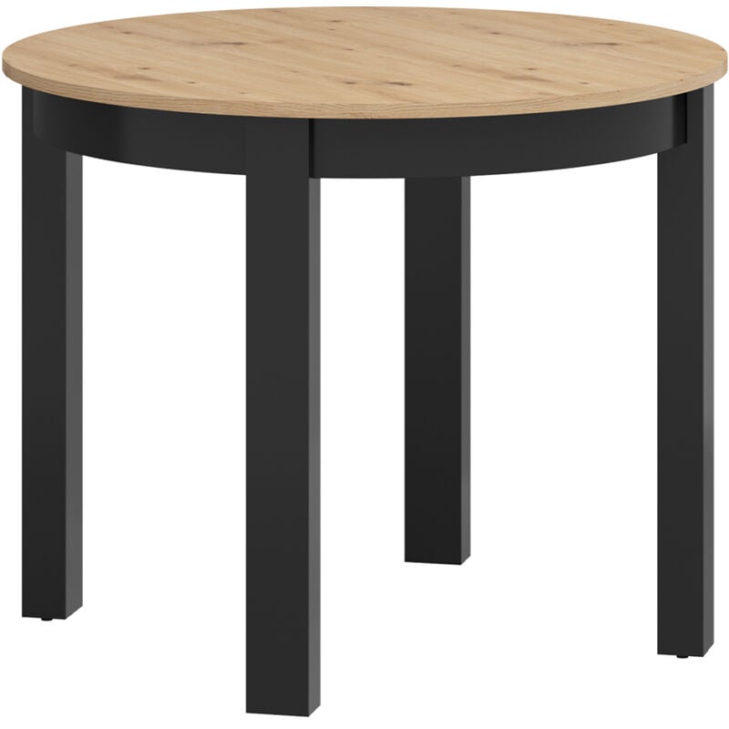 Petits-meubles - Table à manger ronde extensible 2 à 8 places Yori Noir et Bois