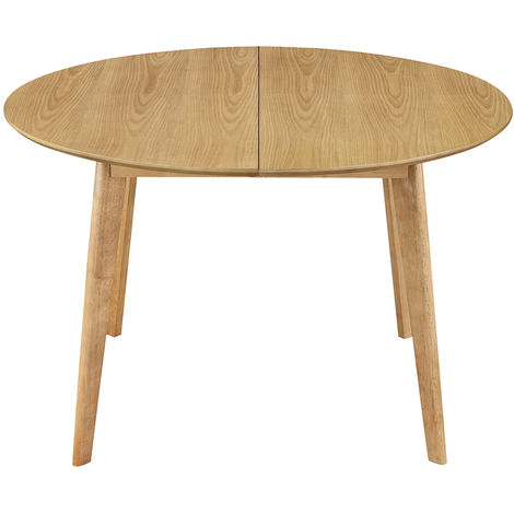 Table à manger design ronde extensible chêne L120-150 cm LEENA