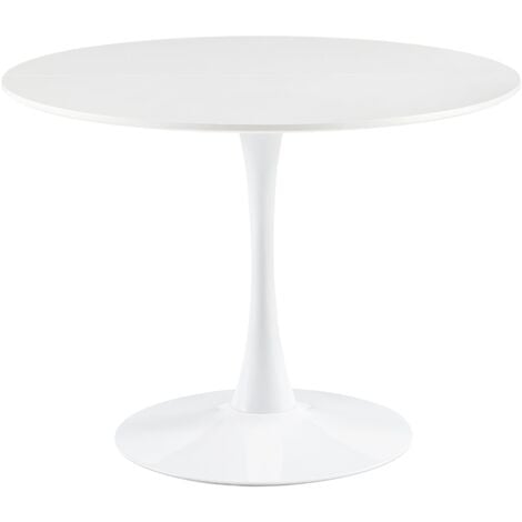 EGGREE Table à Manger Ronde Moderne, Table de Bar, Bureau, Convient pour la Cuisine, Manger, Salon et Bureau, pour 2 à 4 Personnes, Diamètre 100 cm--Blanc